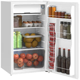 Mini Fridge with Freezer, 3.2Cu.Ft Compact Refrigerator with Adjustable Shelf, Mechanical Thermostat and Reversible Door for Bedroom, Dorm, White