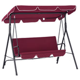 Outdoor Patio Swing Chair with Adjustable Tilt Canopy and Removable Cushion, Red