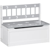 Qaba Toddler Toy Box Storage Bench with Large 27 Liter Interior, Kids Storage Bench Seat with Storage for Toddler Playroom Furniture, Kids Bedroom Furniture, Toy Organizer and Storage Bin, Gray