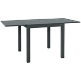 Expandable Patio Table, Outdoor Dining Table for 4-6 with Aluminum Frame for Garden, Lawn, Balcony Terrace, Gray
