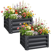 2pc 23.5" Elevated Herb & Vegetable Planting Box Kit w/ Versatile Uses, Dark Gray