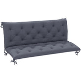 59" x 38" Tufted Bench Cushion for Outdoor Furniture, 3-Seater Replacement for Swing Chair, Patio Sofa/Couch, Dark Gray
