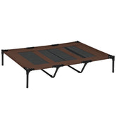 XL Elevated Dog Bed, Outdoor Raised Dog Bed, Portable Pet Cot w/Carry Bag Metal Frame Breathable Mesh Indoor and Outdoor Tan