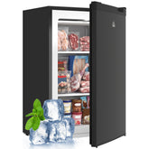 Upright Freezer, 3 Cu Ft Small Freezer with Reversible Single Door, Adjustable Thermostat for Home, Apartment, Black