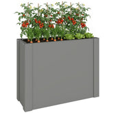 Raised Garden Bed Galvanized Planter Box Outdoor with Gloves for Gardening Vegetables, Flower, Herb, 2.6 x 1 x 2 ft, Gray