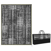 Reversible Outdoor Rug Carpet with LED Lights, Carry Bag & Ground Stakes for Backyard, Deck, Picnic, Beach, 12' x 9'