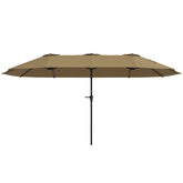 13 ft. Extra Large Patio Umbrella with Easy Crank Handle, Vents for Outdoor, Patio, UPF30+, Coffee