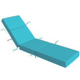 Chaise Lounge Cushion, 4" Thick Outdoor Lounge Chair Cushion with Ties for Patio, 21" x 72 ", Blue