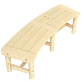 Wooden Garden Bench, Semicircular Round Outdoor Tree Bench, Wrap Around Park Bench for Yard, Patio, Deck, Lawn, Natural