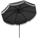 9FT Patio Umbrella, UPF 30+ Outdoor Market Umbrella with Crank, 8 Ribs, Push Button Tilt, Vented for Patio Deck Backyard Lawn, Charcoal Gray