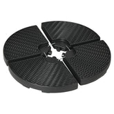 HDPE Material Patio Umbrella Base Weights Sand Filled up to 150 Lb. for Any Offset Umbrella Base | 4-Piece, Water or Sand Filled, All-Weather, Black (Round)