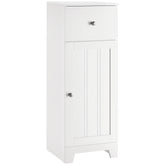 Short Bathroom Storage Cabinet, Cabinet Organizer with 1 Drawer and Adjustable Shelf for Living Room, White