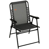 Patio Folding Chair, Sling Suspension Chair for Deck, Camping, Sports Events, Patio, Beach & Pool, Space Saving, Gray