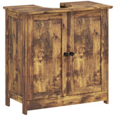 Bathroom Vanity Cabinet, Under Sink Bathroom Cabinet with 2 Doors and Adjustable Shelf, Rustic Brown
