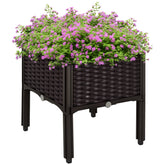 1 Piece Raised Garden Bed with Legs, Planter Box Raised Bed to Grow Flowers, Herbs & Vegetables, Brown
