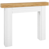 Modern Fireplace Mantel, Freestanding Fireplace Surround with Leg for Electric Fireplaces, 51.2" W x 40.6" H, Natural Wood