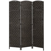 Room Divider, 3 Panel Folding Privacy Screen, 70.9" Tall Portable Weave Partition Wall Divider for Bedroom, Coffee