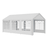 10 x 20 ft Heavy Duty Party Tent Outdoor Gazebo Wedding Tent Event Shelter Carport BBQ with Removable Sidewalls & Windows, Outside Waterproof Canopy for Parties, White