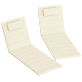 Foldable Chaise Lounge Cushion Set of 2, Outdoor Lounge Chair Cushion Set, UPF50+ 230gsm Olefin, 80" x 26" Cream White