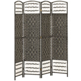 4 Panel Room Divider, Folding Screen, 5.6', Dark Gray