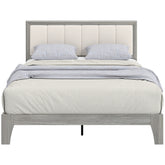 Full Bed Frame with Headboard Full Size Platform Bed Frame with Wooden Slats No Box Spring Needed Easy Assembly Gray