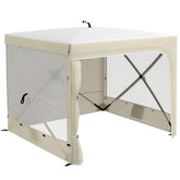 7' x 8' Pop Up Canopy Tent, Camping Tent Sun Shade Shelter with Curtains, Nettings and Carrying Bag, UV-Resistant