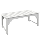 Slatted Wooden Garden Bench, Curved Seat Front Porch Bench, White