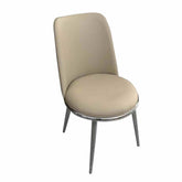 Contemporary Style 2pc Side Chair Upholstered Round Chair Fabric Seat Silver And Taupe Finish