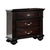 Sonata Traditional Style Beautiful Nightstand, Dark Walnut