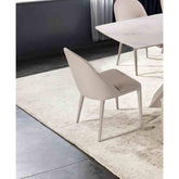 Brown Finish Contemporary Style 2pc Side Chair Leatherette Upholstered Top stitched Arch Design Dining Room