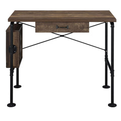Pluto Oak and Black 1-drawer Writing Desk