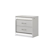 Glam Modern Style 2-Drawer Night stand Made with Wood in White