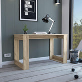 Galaxy Desk with Ample Workstation and Sturdy Legs, Light Oak