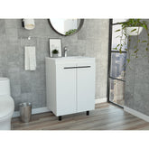 Armageddon 2-Door Rectangle Freestanding Vanity Cabinet White