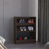 Rhapsody 3-Tier Shoe Rack With Open Shelves Freestanding Shoe Organizer For Entryway Or Closet, Stained Walnut