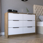Lyra 4 Drawers Dresser, Superior Top -Pine / White