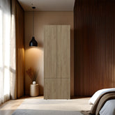 Celestia 66.9" H, 3 Doors, 3 Shelves, Natural Oak / White - Bedroom