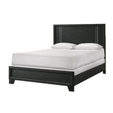 Contemporary 1pc Queen Size Panel Bed Wooden Bedroom Furniture Charcoal Finish