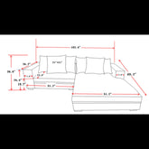 Odysseus Oversized Two-Piece Right Facing Sectional Couches for Living Room, 102.4-Inch L Shaped Sofa with Chaise, Upholstered with Corduroy Fabric, Black