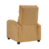Hecuba Manual Push Back Reclining Chair with Yellow Ribbed Corduroy