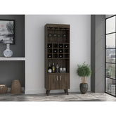 Dark Walnut 1-Drawer 2-Shelf Bar Cabinet