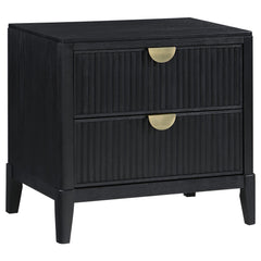 Avalon Black 2-drawer Nightstand