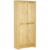 67" Pinewood Kitchen Pantry Storage Cabinet, Freestanding Cabinets with Doors and Shelves, Dining Room