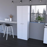 Tiara Rectangle 2-Door Storage Tall Cabinet White