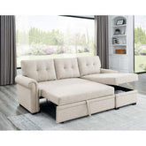 86" Linen Blend Upholstered Sleeper Sofa
