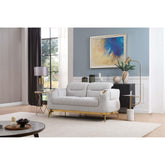 Vista Modern style Loveseat made with wood and Gold accents in Gray same as B009P303214 (CA Warehouse inventory)
