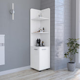 Nova Freestanding Linen Cabinet, 2-Doors, Open Shelves -White