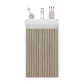 Summit Wall-Mounted Bathroom Vanity and Cabinet with Resin Sink, Compact Bathroom Storage Cabinet with One Door and 2 Interior Shelves