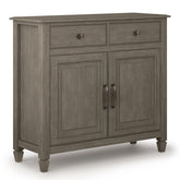 Celestia Solid Wood Entryway Storage Cabinet in Farmhouse Grey