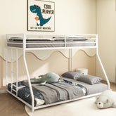 Orestes as B083P160614 Adam Sturdy Twin over Full Bunk Bed Metal White for Kids and Adult, Low Profile and Easy Climbing with Stable Ladder
